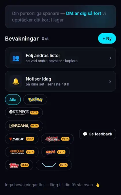 Bevakningar i appen